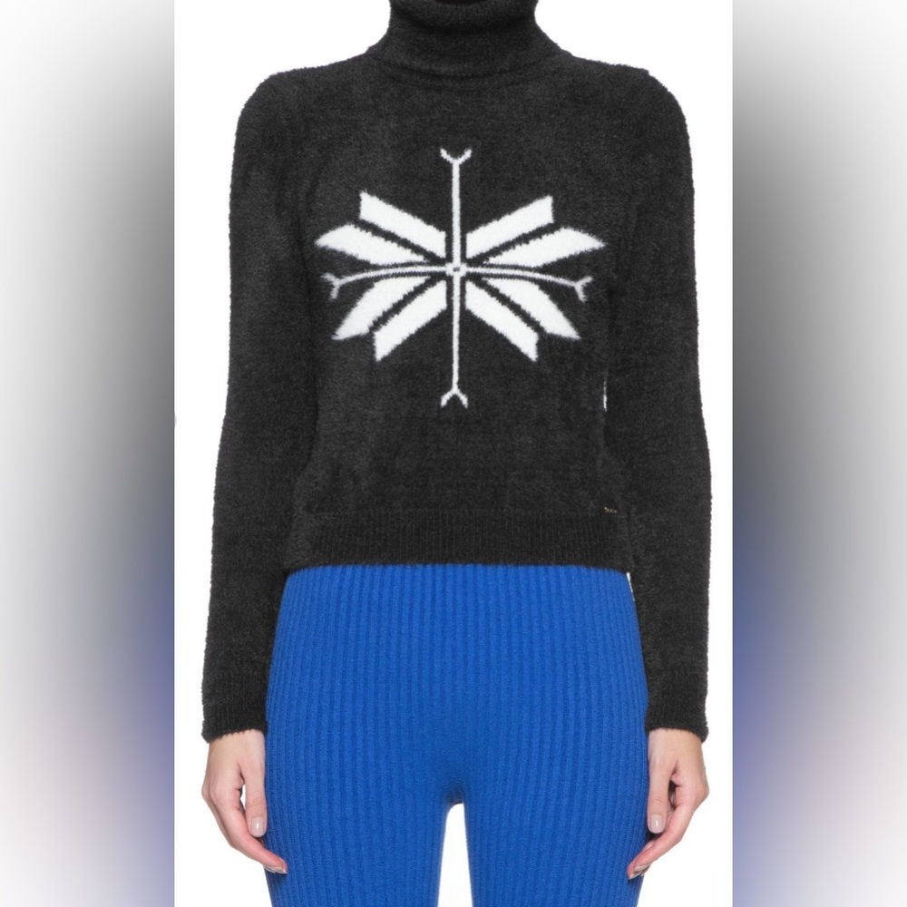 Black and White Turtleneck Sweater